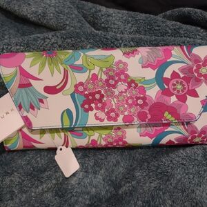 Trina Turk Floral Clutch - Pink, Green, and Blue